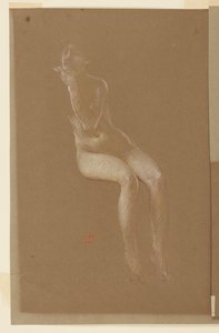 Studie for en sittende kvinne, «Vintage Festival», Mendelssohn Glee Club, New York, NY av Robert Frederick Blum