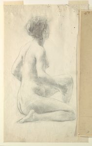 Studie for en sittende kvinne, «Vintage Festival», Mendelssohn Glee Club, New York, NY av Robert Frederick Blum