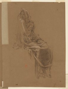 Studie for en sittende kvinne, «Vintage Festival», Mendelssohn Glee Club, New York, NY av Robert Frederick Blum