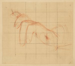 Studie for venstre hånd, "Vintage Festival," Mendelssohn Glee Club, New York, NY av Robert Frederick Blum
