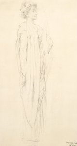 Studie av drapert kvinneskikkelse for veggmaleriet Moods to Music av Robert Frederick Blum