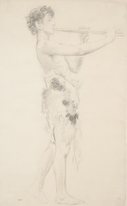 Studie av piper for veggmaleriet "Moods to Music". av Robert Frederick Blum