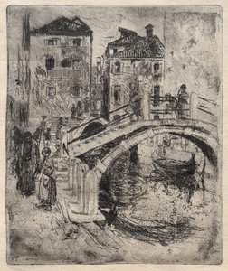 Venetiansk kanal og broer, 1886. av Robert Frederick Blum