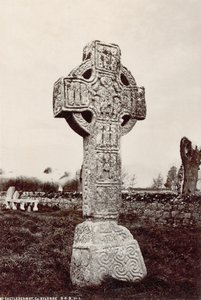 The North High Cross ved Castledermot, Co. Kildare, Irland (sepia-bilde) av Robert French
