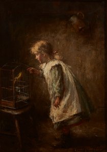 The Pet Canary (olje på lerret) av Robert Gemmell Hutchison