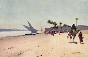 A Nile Village, c1880, 1904 av Robert George Talbot Kelly