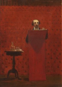 Charles Dickens holdt en offentlig lesning, 1858