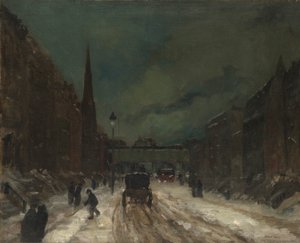 Gatescene med snø (57th Street, NYC.)