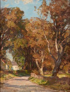 Veikant nær Colvend Manse, Dalbeattie (olje på lerret)