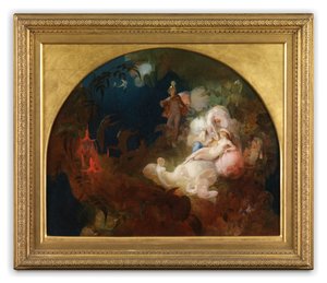 Det sover Titania (olje på panel)