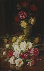Uten tittel (roser), ca. 1905-1915 (olje på lerret) av Robert Jenkins Onderdonk