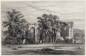Furness Abbey (etsing) av Robert Kent (after) Thomas