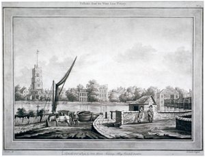 Utsikt over Fulham fra White Lion Inn, Putney, London, 1783