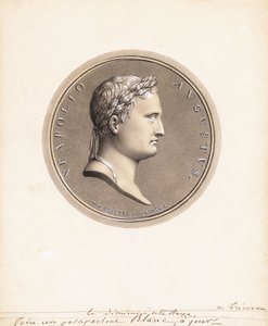 Keiser Napoleon I, i profil til høyre - A Design for a Medal av Robert Lefevre