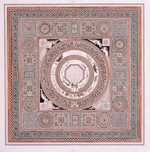 The Great Pavement: the Orpheus Mosaic' ved Woodchester Roman Villa av Robert and Lysons Samuel (after) Smirke
