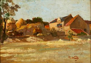En East Lothian Farm (olje om bord)