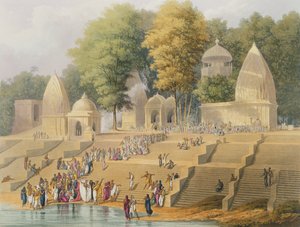 Forberedelse til en Suttee eller Immolation of a Hindoo Widow, fra bind I av 