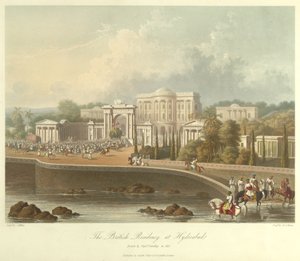 Det britiske residenset i Hyderabad, tegnet i 1813