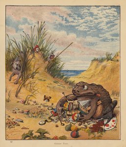 The Kitten Pilgrims: Greedy Toad (farge litho) av Robert Michael Ballantyne
