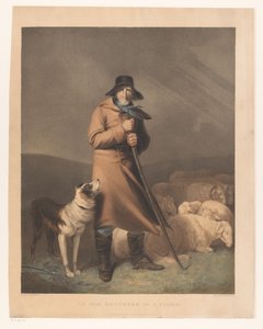 Hyrde med hunden og sauene En gammel gjeter i en storm (tittel på objekt) av Robert Mitchell Meadows