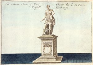 Marmorstatue av kong Charles II (1630-85) på Royal Exchange, fra 