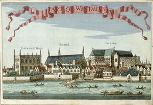 Westminster som viser Abbey, Hall and Parliament House, fra 