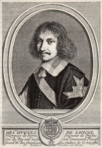 Hugues de Lionne (1611 - 1671), Marquis de Fresnes, Lord of Berny, var en diplomat og statsminister under Ludvig XIV. Gravering av Robert Nanteuil. Privat samling.
