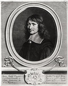 Portrett av Nicolas Fouquet (1615-80) 1662 (gravering) (s/hvitt foto) av Robert Nanteuil