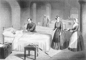 Frøken Nightingale på sykehuset i Scutari, gravert av George Greatbach av Robert Neal Hind