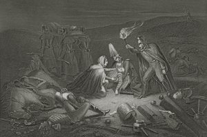The Battle Field of the Alma, the Night after the Battle, gravert av D.J. Pund av Robert Neal Hind