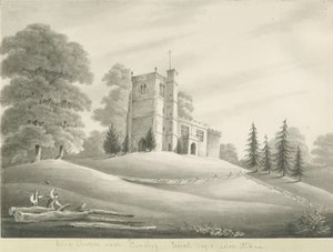 Arley Church: sepia-tegning, 1824 av Robert Noyes