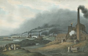Bilston - Bradley Iron Works: vannfargemaleri, 1837