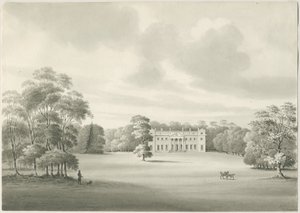 Chillington Hall: sepia-tegning av Robert Noyes