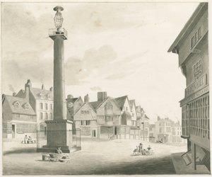 Wolverhampton - Market Place: sepia-tegning, og [midten av 1800-tallet] (tegning)
