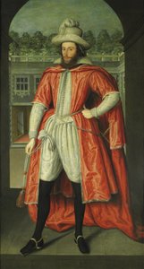 Portrett av William Pope, 1. jarl av Downe 1573-1631 som en ridder av badet, ca. 1610