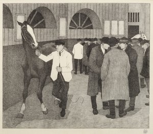 Hestehandlere på Barbican, 1921 av Robert Polhill Bevan