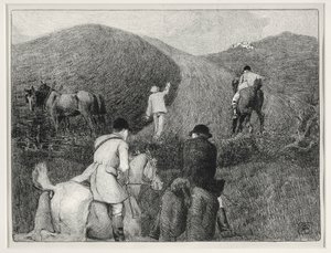 Jaktscene (litho) av Robert Polhill Bevan