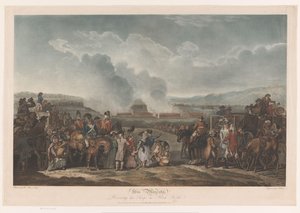 George III anmelder troppene sine ved Blackheath Hans Majestet, og anmelder troppene sine på Black Heath (tittel på objekt) av Robert Pollard (I)