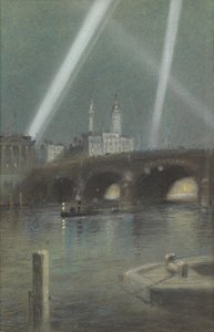 Krigssøkelys over London Bridge av Robert Randoll
