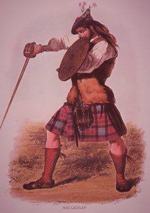 Warrior of the Clan MacLachlan, gravert av L. Dickinson av Robert Ronald (after) McIan