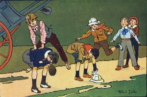 Hopp sauer. Gravering i "" Hva spiller vi? “” av E. Weber med akvarelltegninger av Robert Salles (1871-1929). Librairie Garnier Freres, Paris av Robert Salles