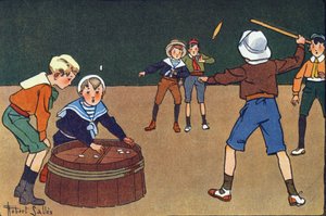 Oselettene og quineten. Gravering i "" Hva spiller vi? “” av E. Weber med akvarelltegninger av Robert Salles (1871-1929). Librairie Garnier Freres, Paris av Robert Salles