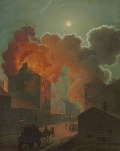 A Fire in Boston by Moonlight, ca. 1830-1835