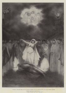 Diarmid, den nye operaen av Marquis of Lorne og Mr Hamish MacCunn, på Covent Garden Theatre av Robert Sauber