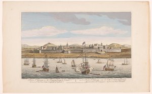 Utsikt over Fort Saint George i Madras Fort St George på Coromandel Coast. Tilhører East India Company of England (tittel på objekt) Oppgjør av VOC (serietittel) av Robert Sayer