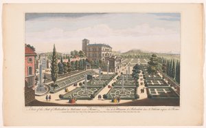 Utsikt over Giardini Vaticani i Vatikanstaten En utsikt over setet til Belvedere i Vaticano nær Roma (tittel på objekt) Roma (serietittel) av Robert Sayer