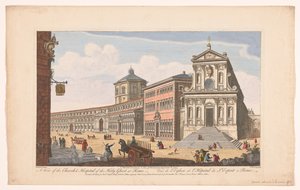 Utsikt over kirken Santo Spirito i Sassia te Roma En utsikt over Den hellige ånds kirke og sykehus i Roma (tittel på objekt) Roma (serietittel) av Robert Sayer
