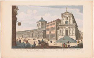Utsikt over kirken Santo Spirito i Sassia te Roma En utsikt over Den hellige ånds kirke og sykehus i Roma (tittel på objekt) Roma (serietittel) av Robert Sayer