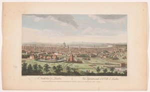 Utsikt over byen London sett fra nordsiden En nordlig utsikt over London (tittel på objekt) London (serietittel) av Robert Sayer