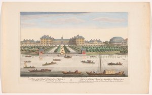 Utsikt over Royal Hospital Chelsea og Rotunda i Ranelagh Gardens i London En utsikt over Royal Hospital i Chelsea og Rotunda i Ranelaigh Gardens (tittel på objekt) London (serietittel) av Robert Sayer